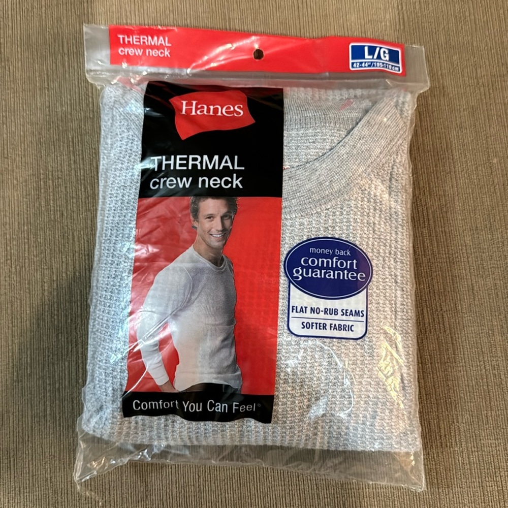 Hanes thermal crew neck top